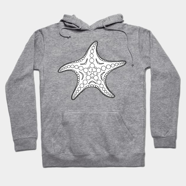 Starfish (black/white) Hoodie by calenbundalas